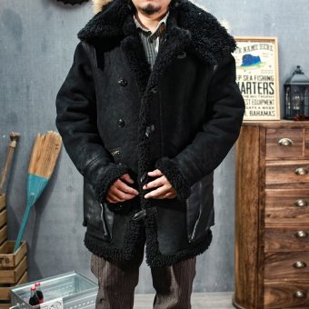 mens b7 shearling bomber fur jacket