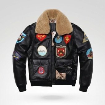 Top Gun G-1 Leather Flight Jacket Black
