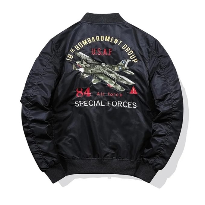 usaf black ma-1 flight jacket