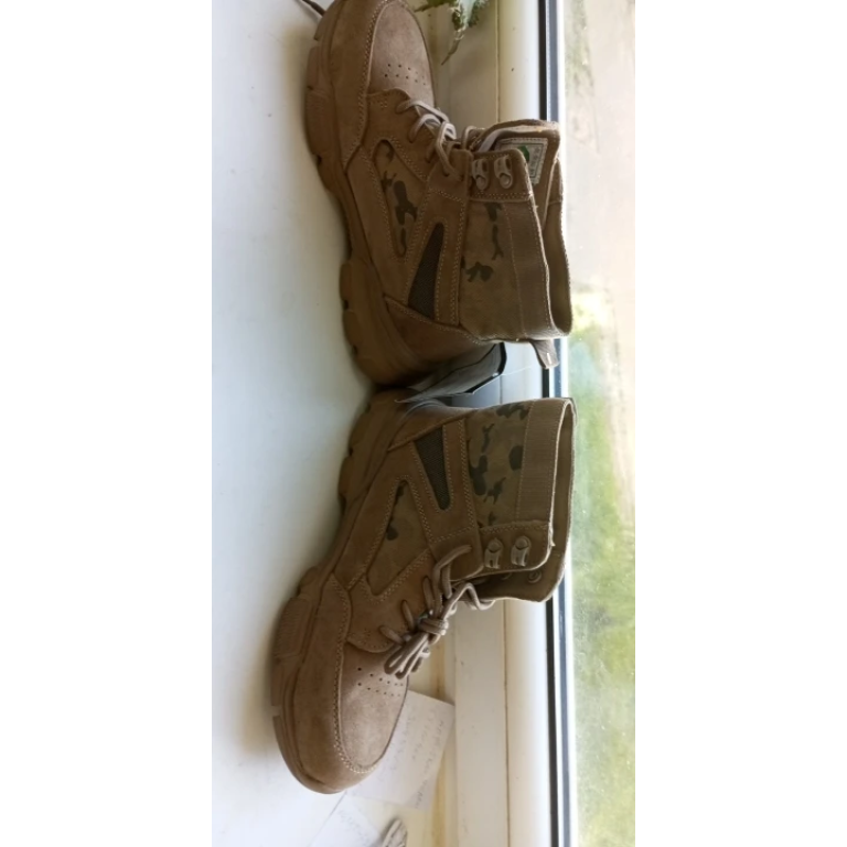 Safety toe military tan boots mid-height photo review