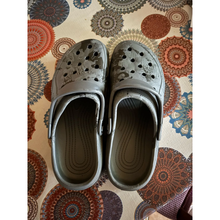 Grey camo tactical crocs photo review