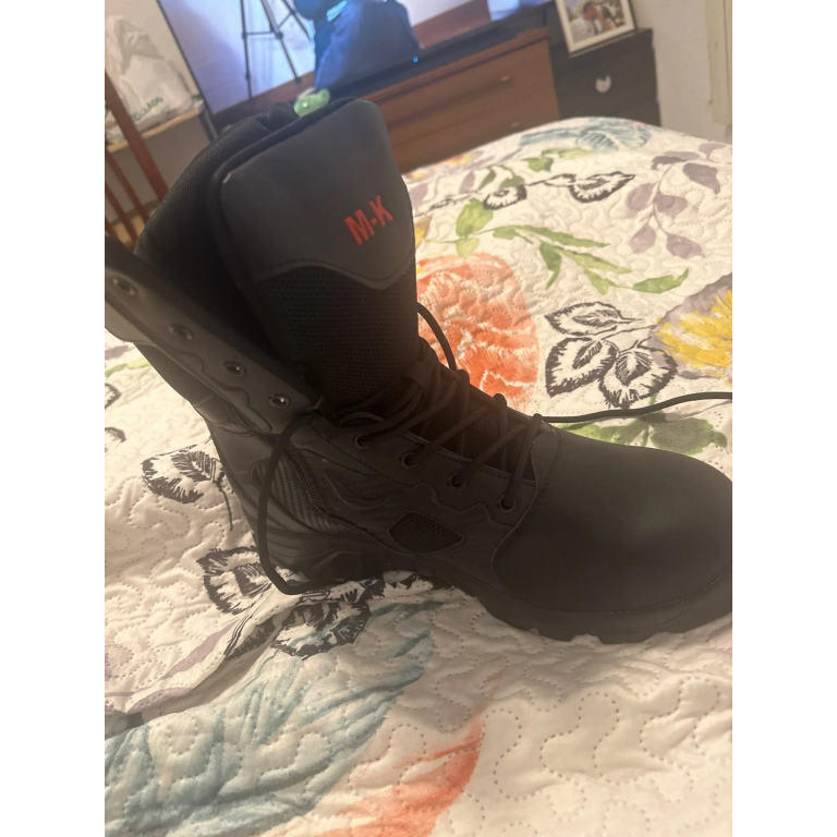 Side zip tactical boots with safety toe Black photo review