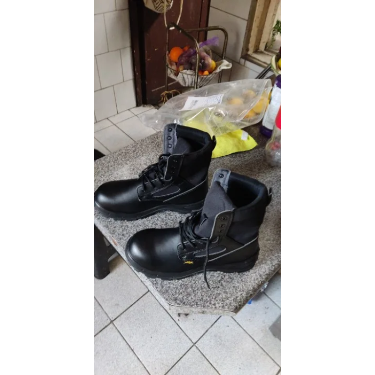 Black safety toe military boots photo review