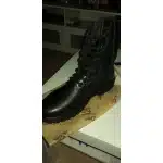 Black leather combat boots photo review