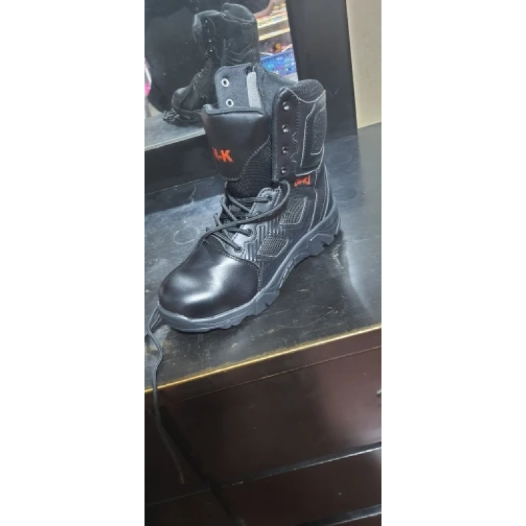Side zip tactical boots with safety toe Black photo review
