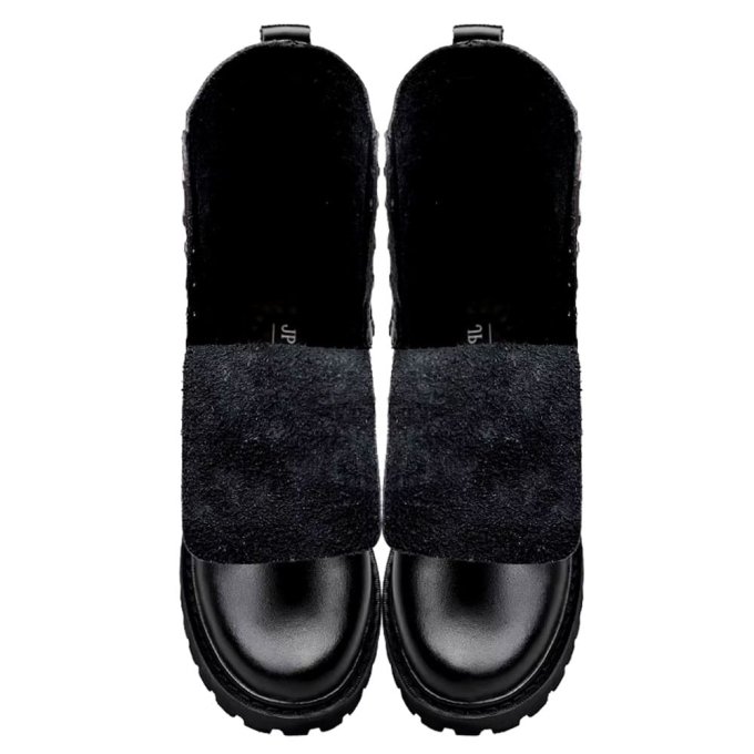 Black leather combat boots - Image 8
