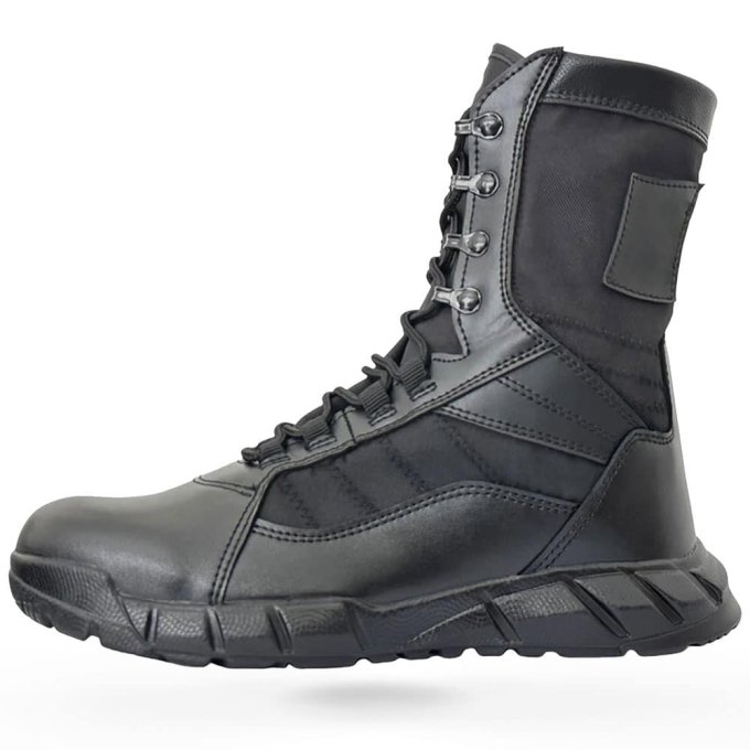 Black zip combat boots