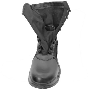 Black zip combat boots