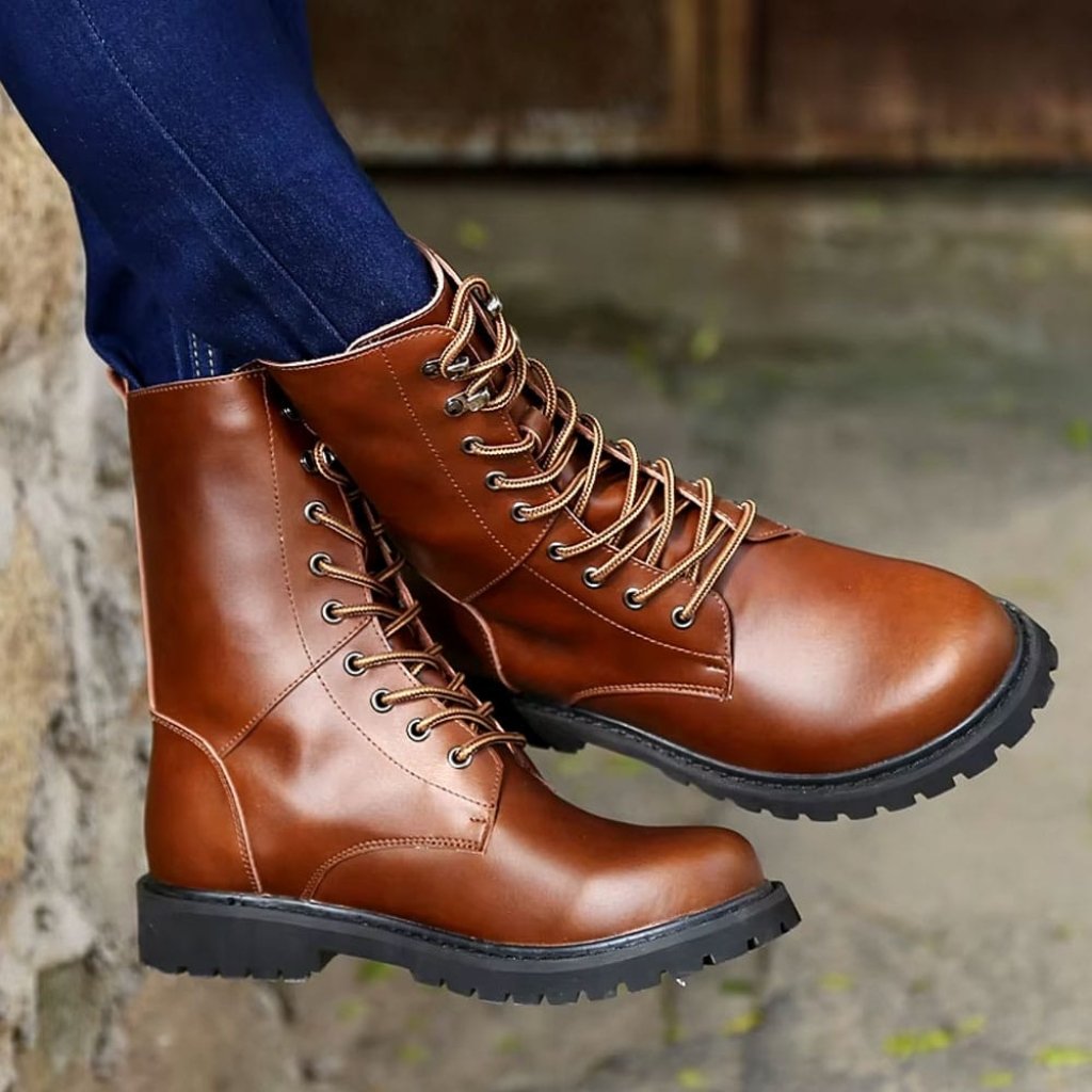 Brown Leather Combat Boots Brown Leather Combat Boots