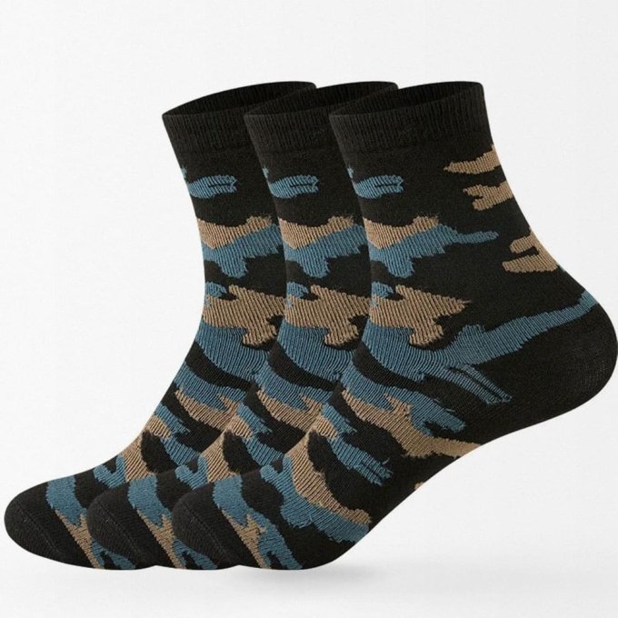 Camo ankle socks (x5) Black