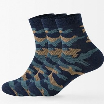 Camo ankle socks (x5) Blue