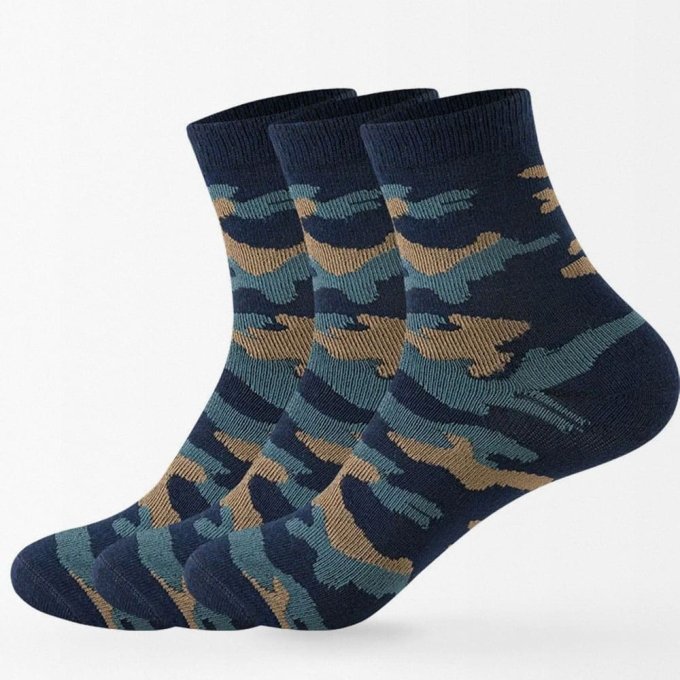 Camo ankle socks (x5) Blue