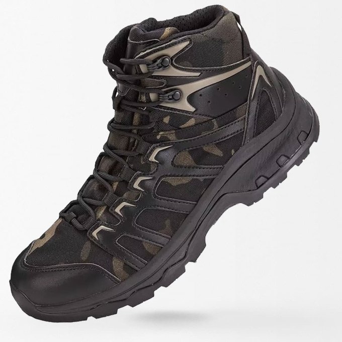 Camouflage mid tactical boots Multicam Black