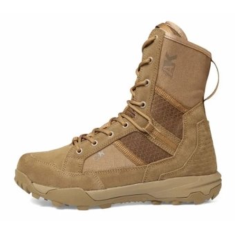 Coyote Brown lace up combat boots with Mesh