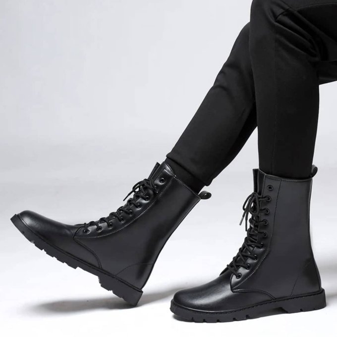 Genuine leather military boots