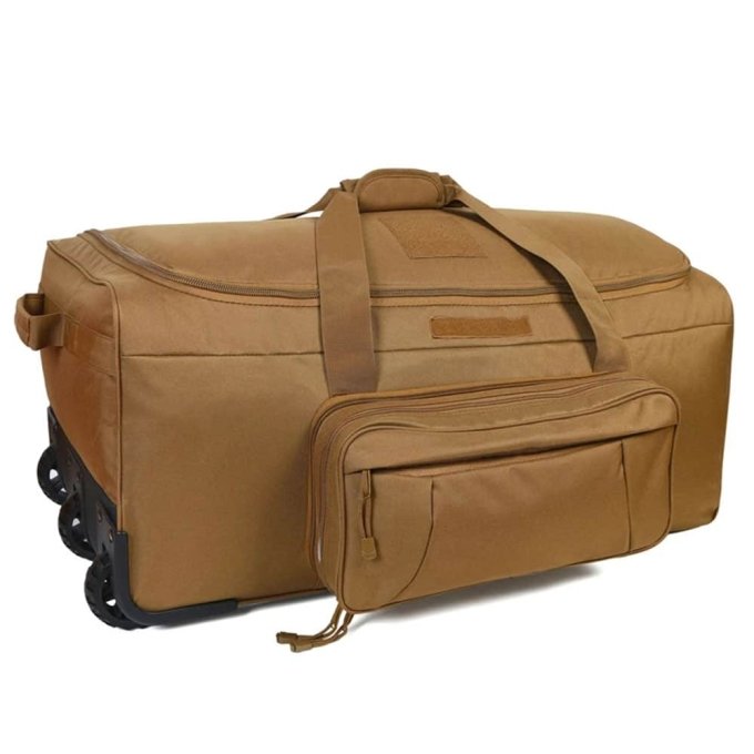 Large military duffle bag with wheels (124L) Coyote Brown