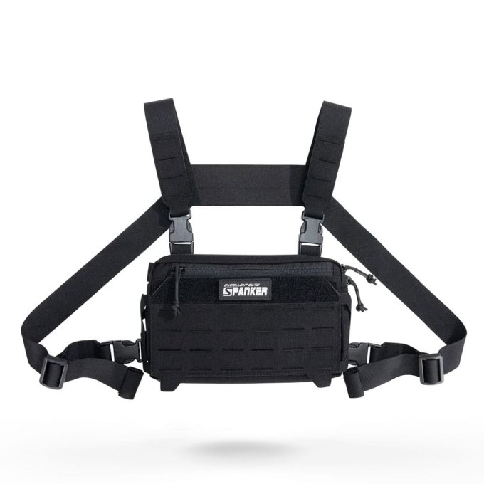 Laser cut Molle chest bag​ Black
