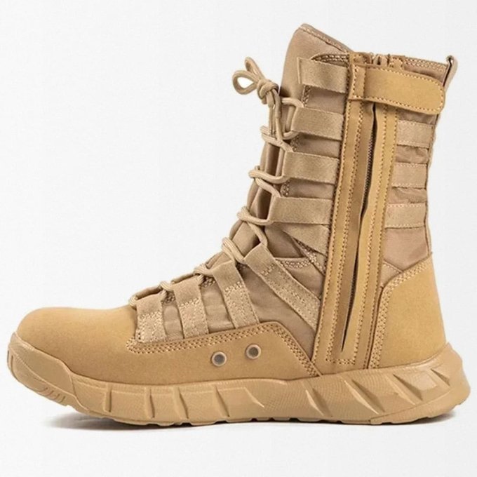 Lightweight Training Boots Faux Suede Desert Tan