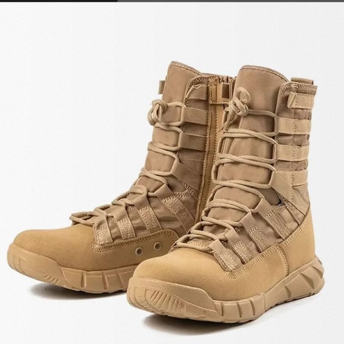 Lightweight Training Boots Faux Suede Desert Tan