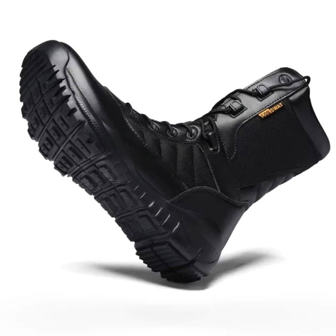 Lightweight black tactical boots