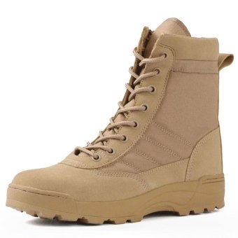 Lightweight tactical boots with zipper Desert Tan