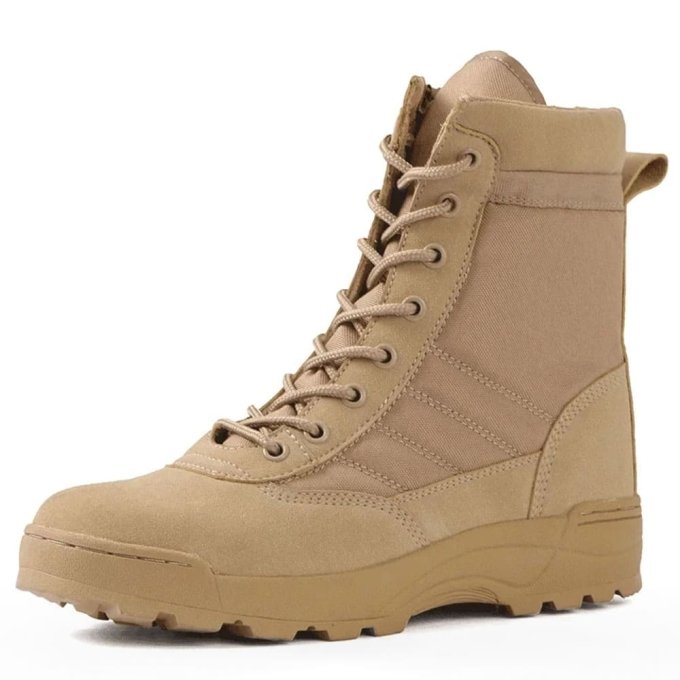 Lightweight tactical boots with zipper Desert Tan