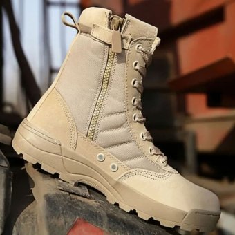 Lightweight tactical boots with zipper Desert Tan