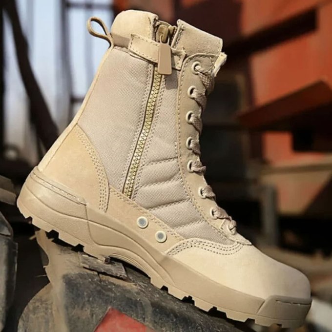 Lightweight tactical boots with zipper Desert Tan