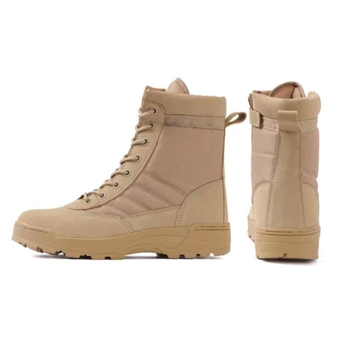 Lightweight tactical boots with zipper Desert Tan