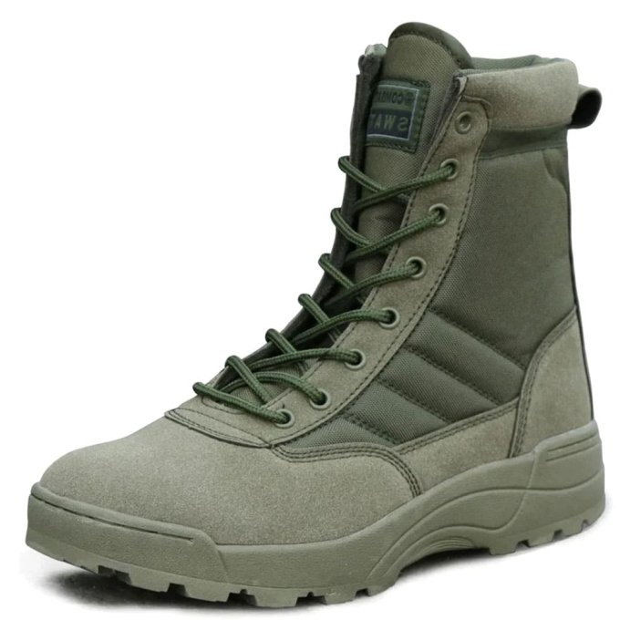 Lightweight tactical boots with zipper Olive Green