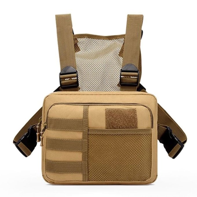 Mens tactical chest bag Desert Tan