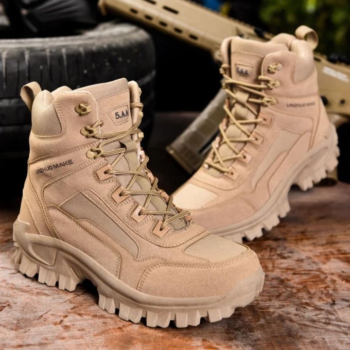 Mid cut tactical hiking boots Desert Tan "Huile"