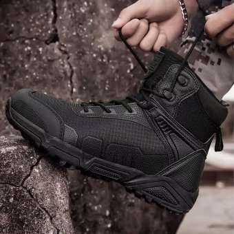 Mid height tactical hiking boots Black