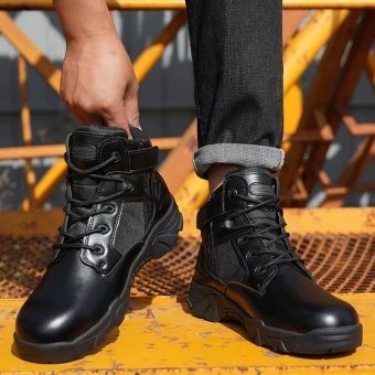 Mid length Safety boots Black
