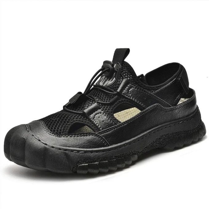 Military style sandal shoes for hiking "Sapl" Black