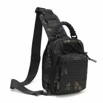 Molle tactical shoulder bag Multicam Black
