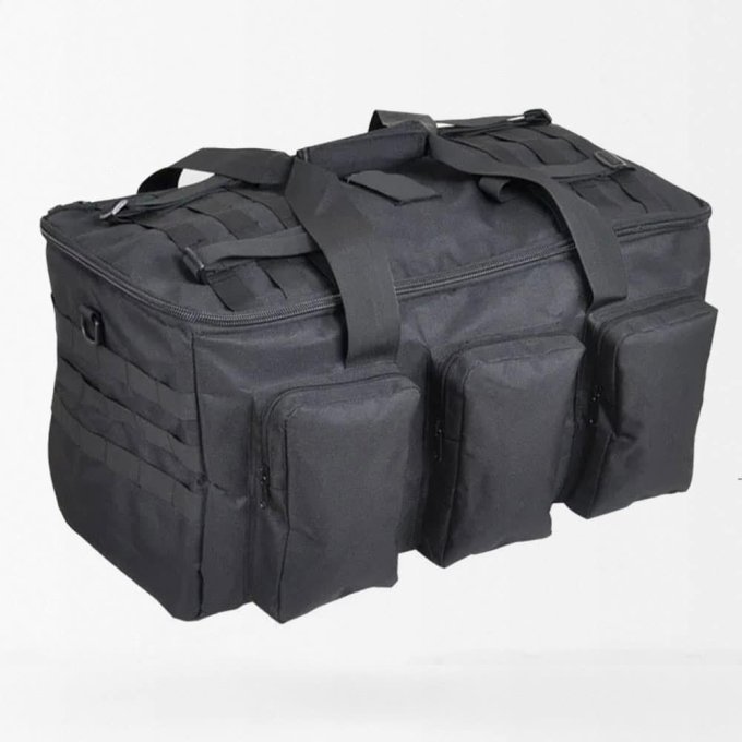 Nylon military duffle bag (55L) Black