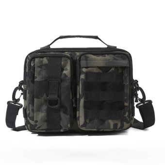Nylon tactical messenger bag Multicam Black