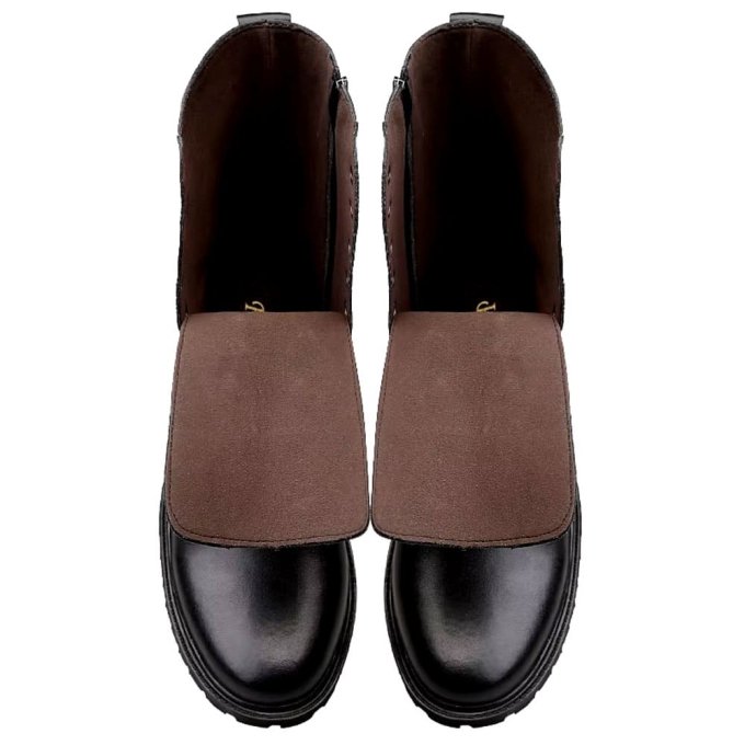 Real leather combat boots