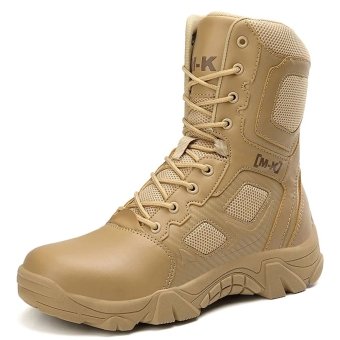 Side zip tactical boots with safety toe Desert Tan