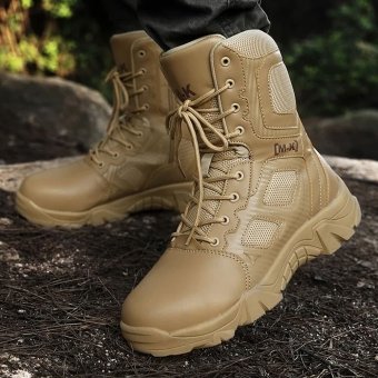 Side zip tactical boots with safety toe Desert Tan