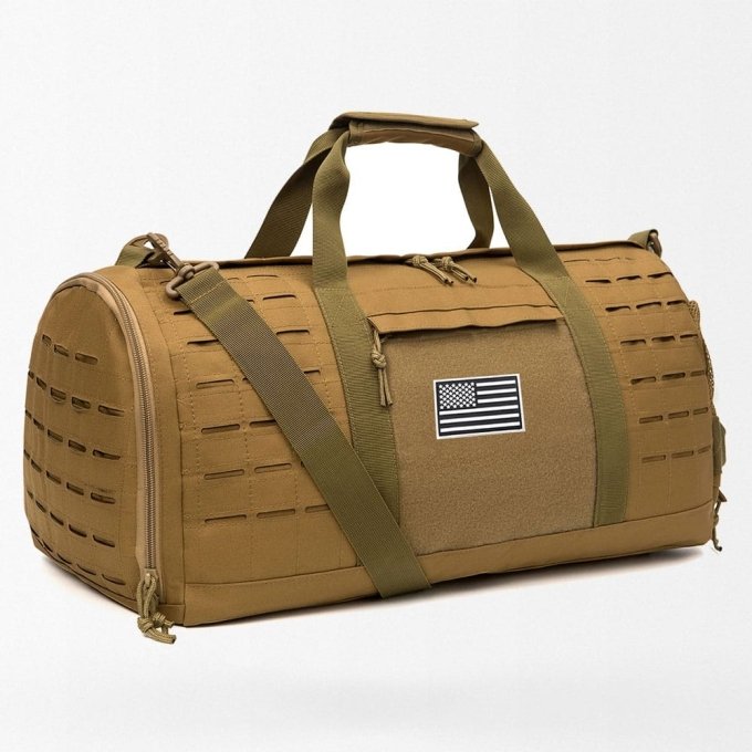 Small tactical duffle bag Laser cut Molle Coyote Brown