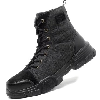 Steel toe military Black boots
