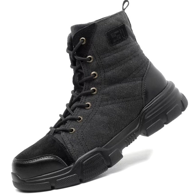 Steel toe military Black boots