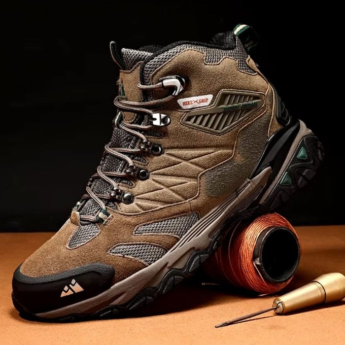 Suede Rainproof Hiking Boots Brown