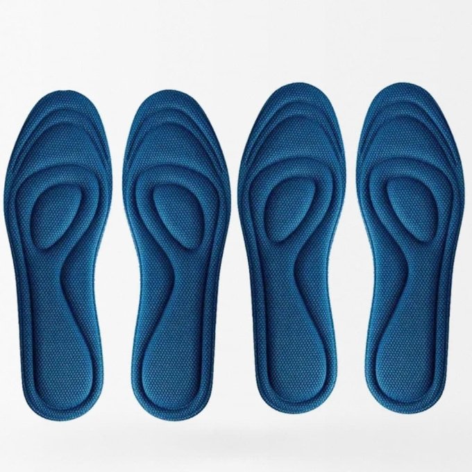 Sweat absorbing padded insoles (x2) Blue