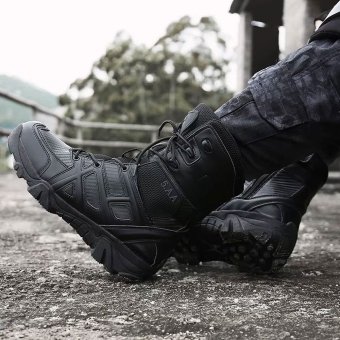 Synthetic leather combat boots