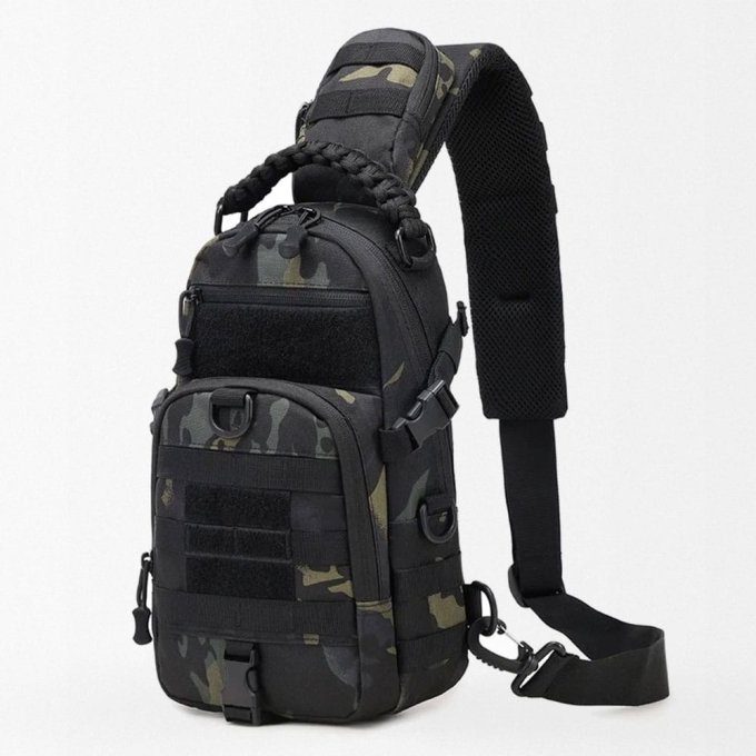 Tactical edc sling bag Multicam Black