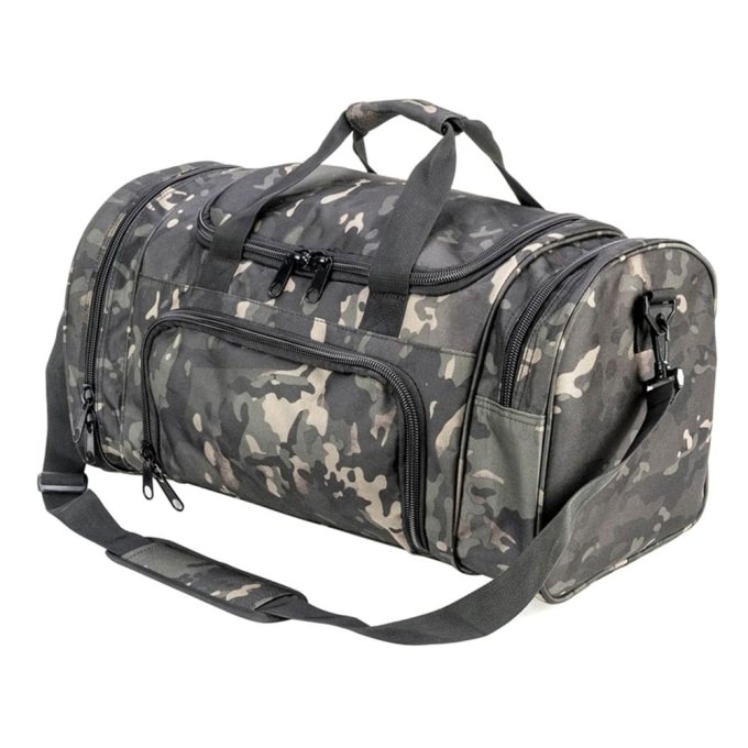 Tactical gym duffle bag Black Multicam