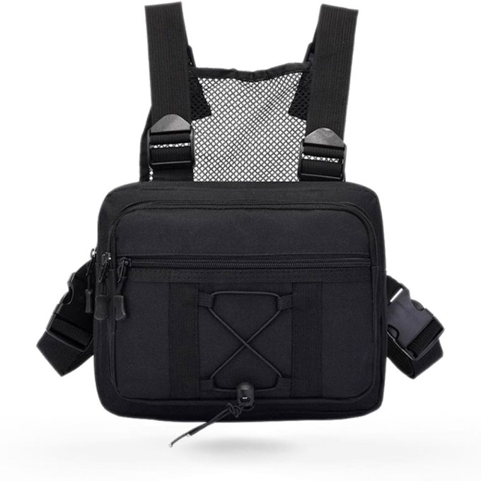 Tactical light chest pack Black